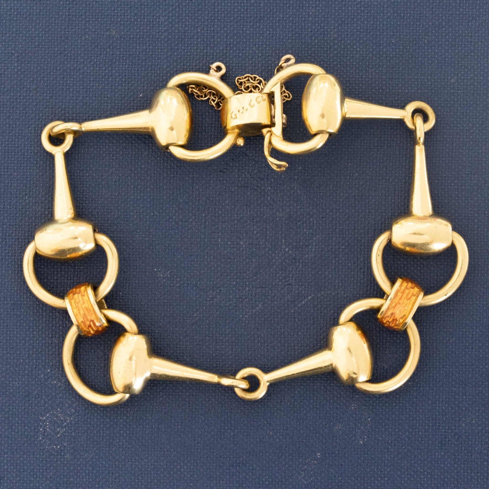 Vintage Enamel Horsebit Bracelet by Gucci