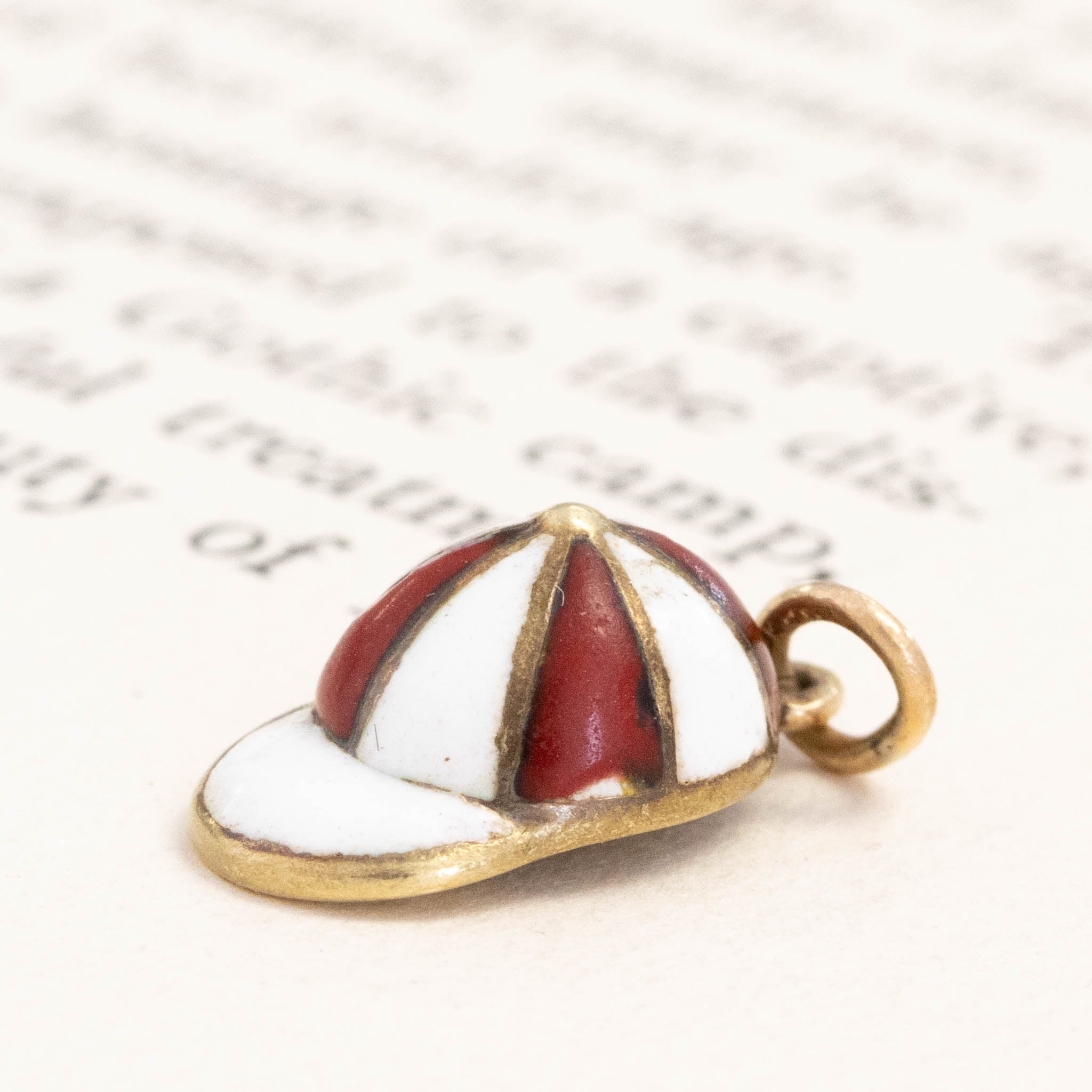 Vintage Enamel Jockey Hat Charm