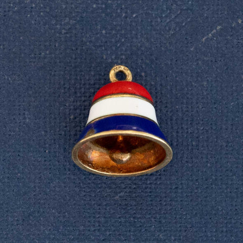 Vintage Enamel "Let Freedom Ring" Bell Charm