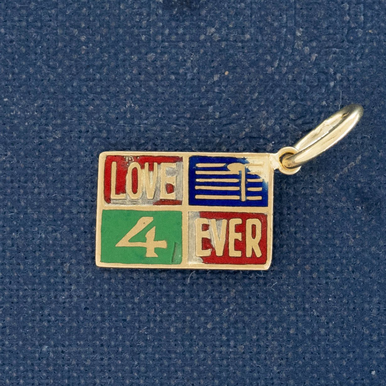 Vintage Enamel Love 4 Ever Charm