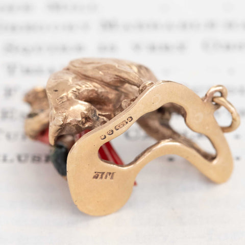 Vintage Enamel Matador & Bull Charm, English