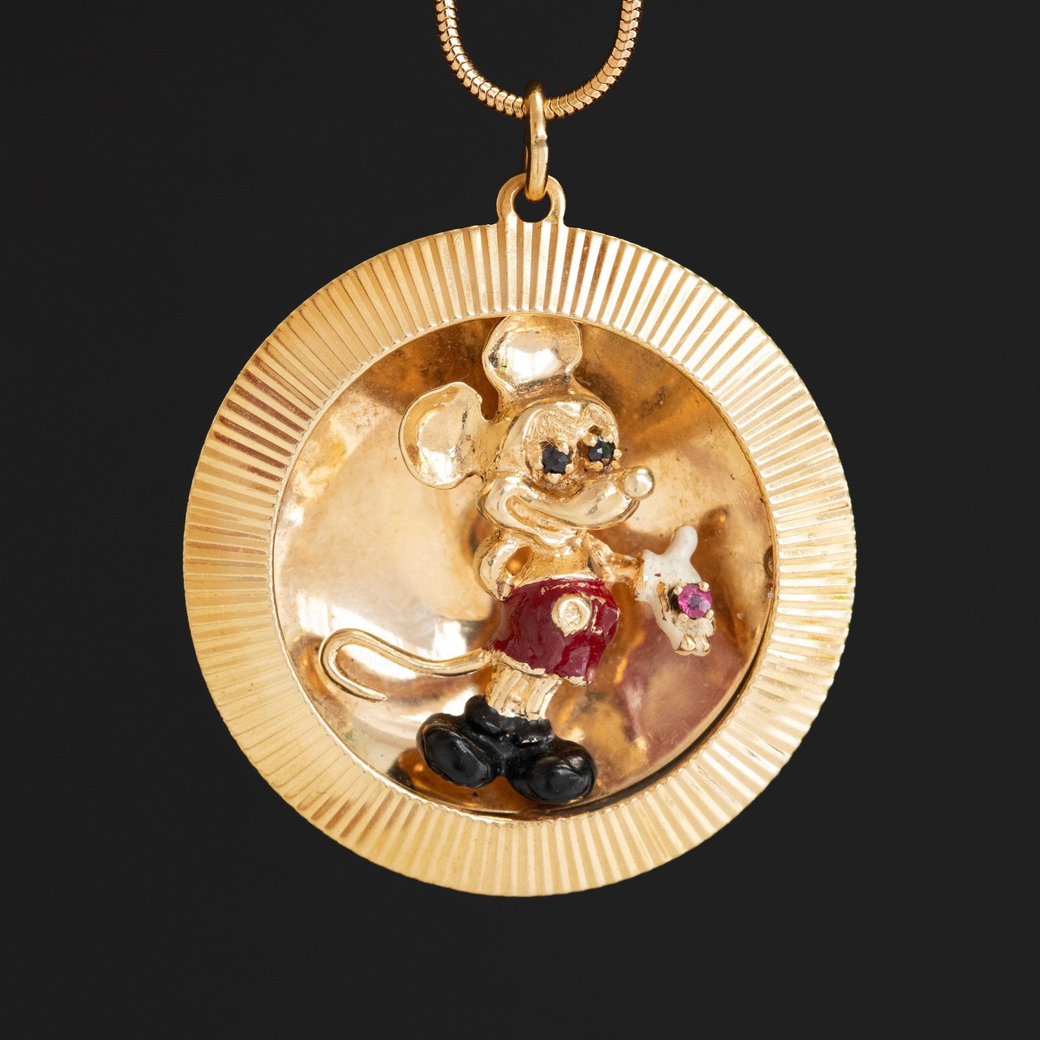 Vintage Enamel Mickey Pendant