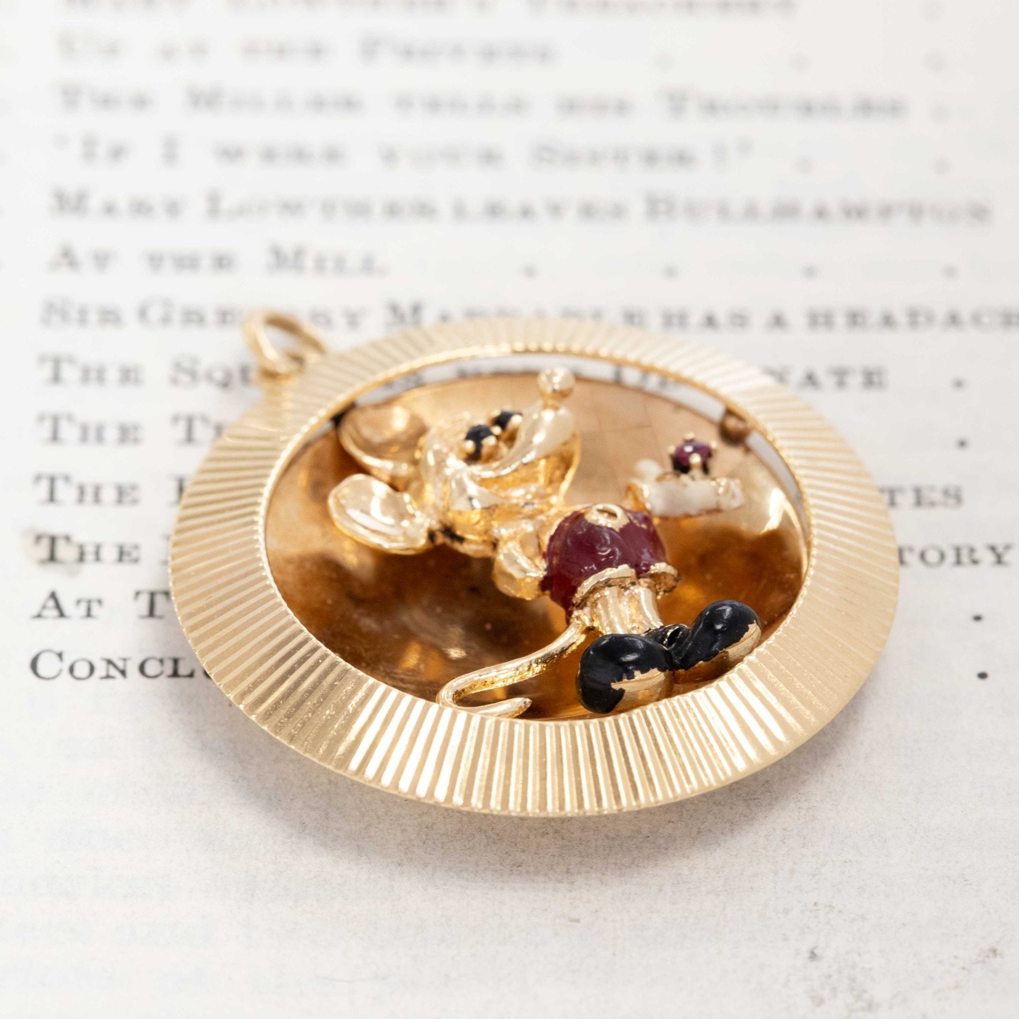 Vintage Enamel Mickey Pendant