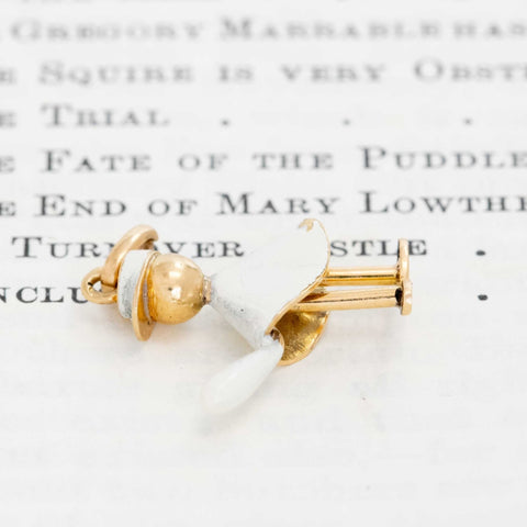 Vintage Enamel Officer Charm, French
