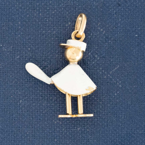 Vintage Enamel Officer Charm, French