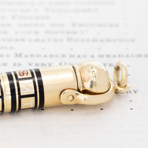 Vintage Enamel Perpetual Calendar Pencil Pendant