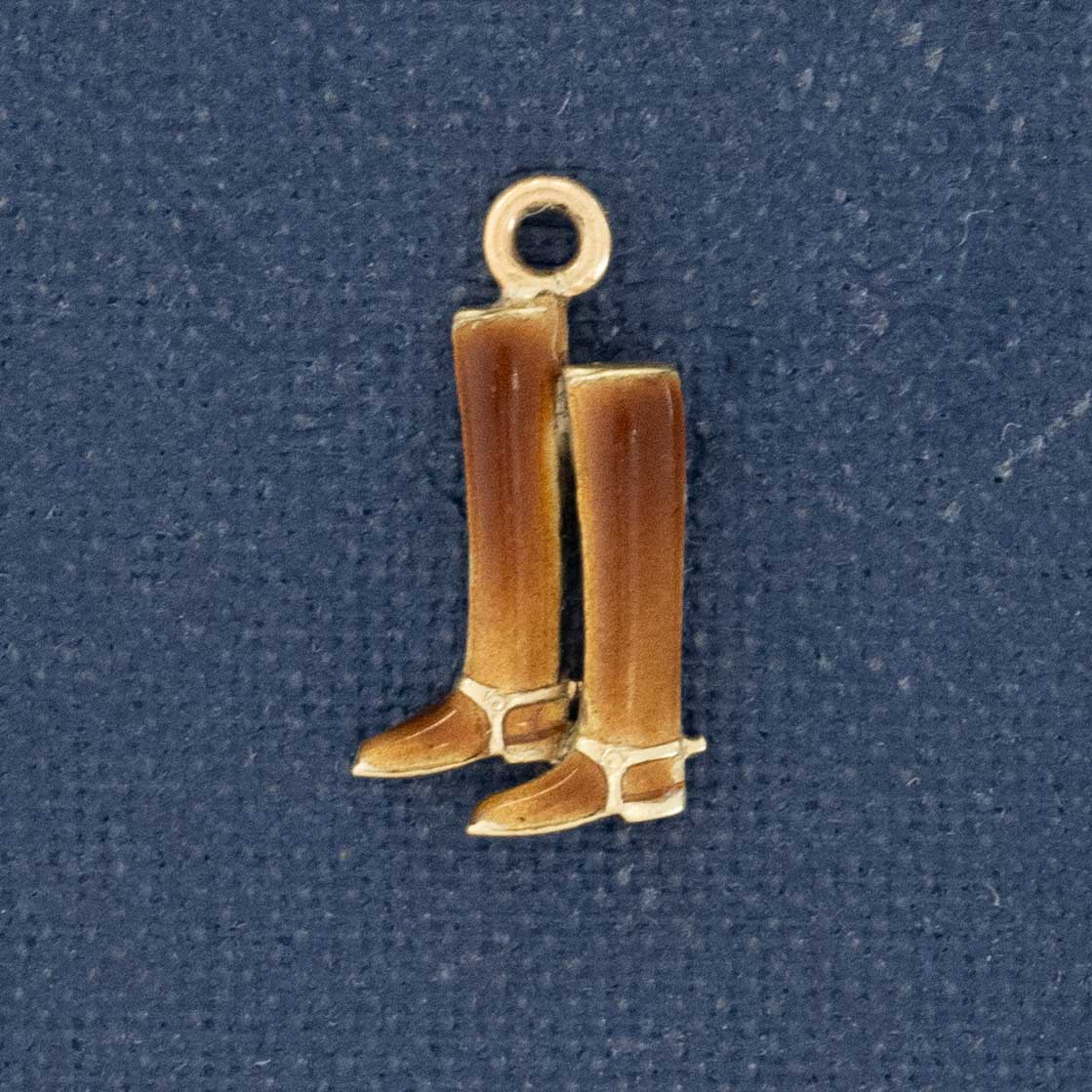Vintage Enamel Riding Boots Charm