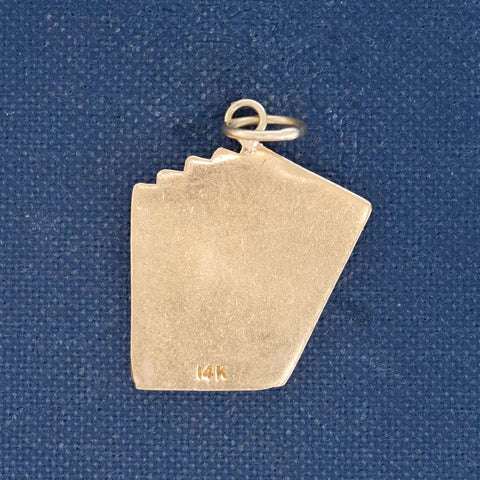 Vintage Enamel Royal Flush Charm