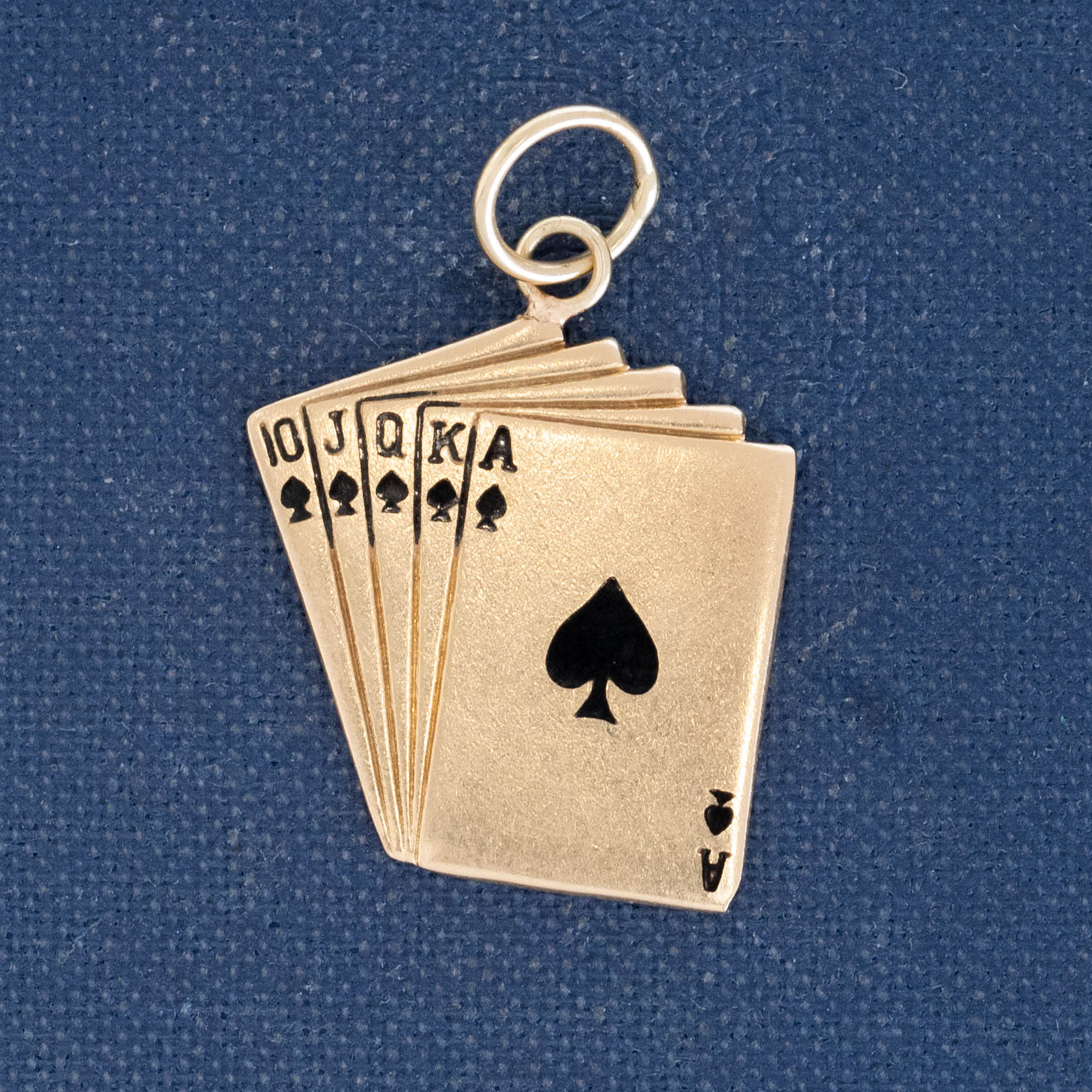 Vintage Enamel Royal Flush Charm