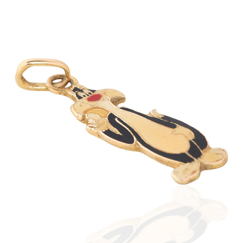 Vintage Enamel Sylvester Charm, Italian