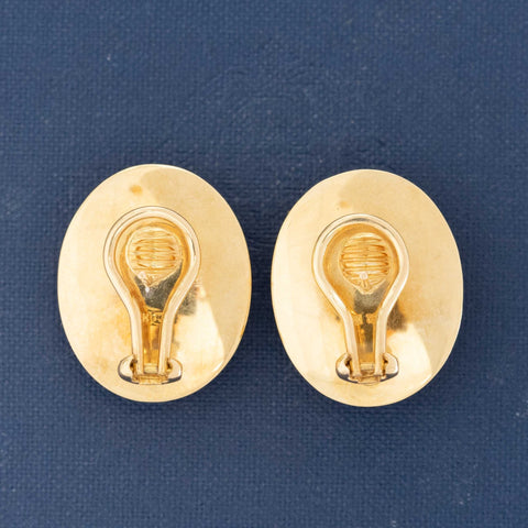 Vintage Enamel "Yin+Yang" Dome Earrings