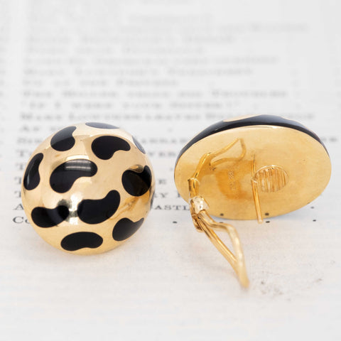 Vintage Enamel "Yin+Yang" Dome Earrings