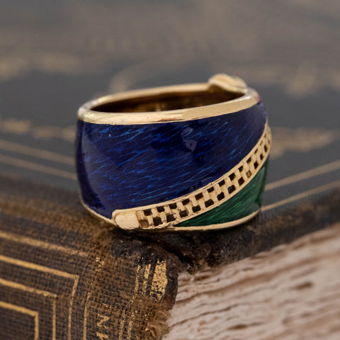 Vintage Enamel Zipper Band by Kutchinksy