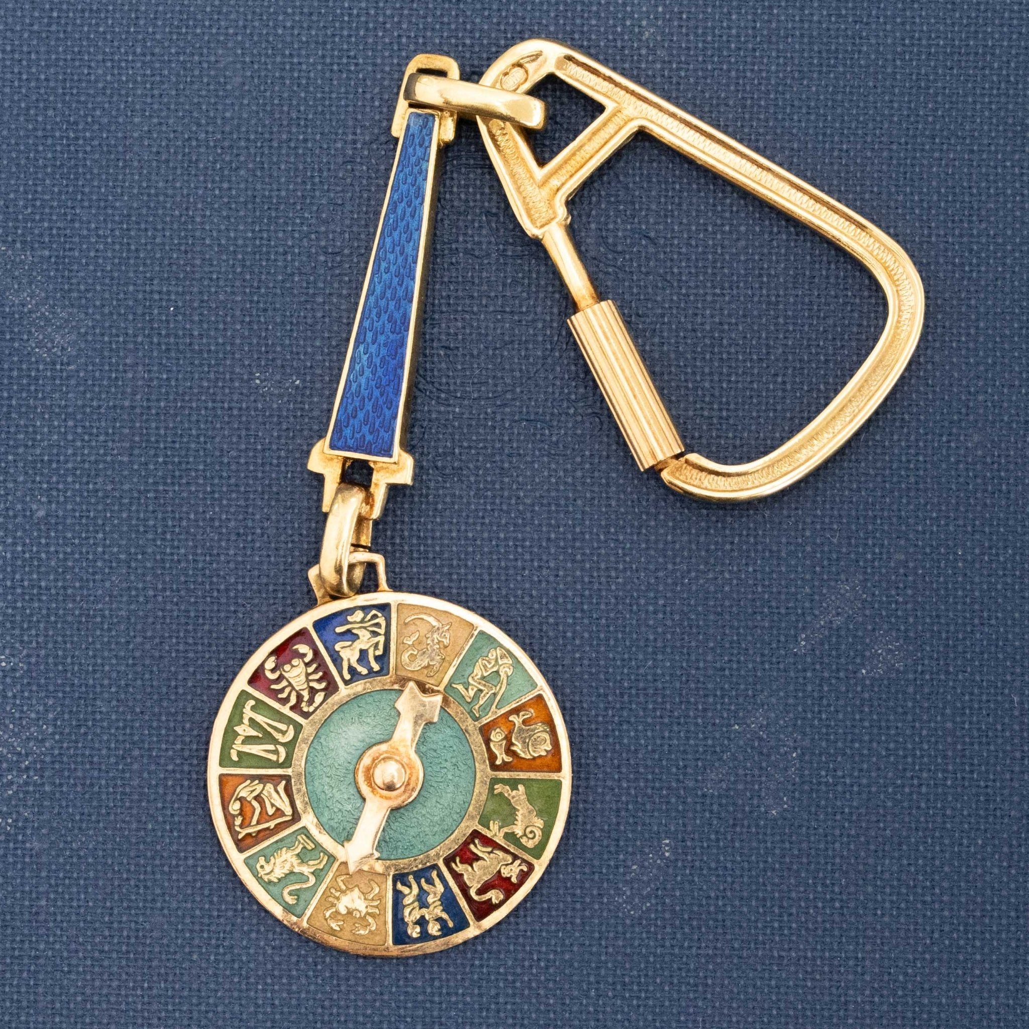 Vintage Enamel Zodiac Pendant/Key Chain, by Uno A Erre