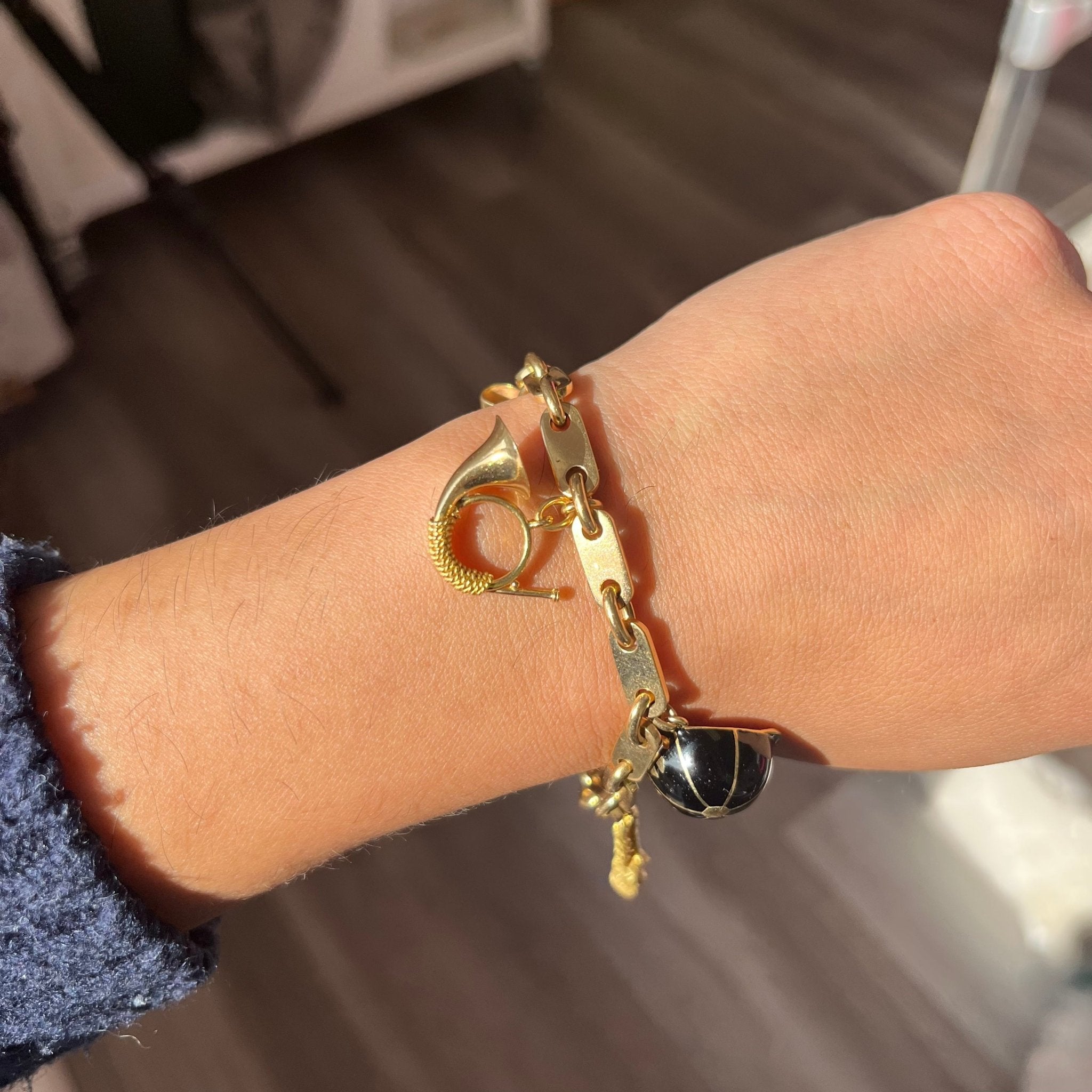 70s Georges L'Enfant Equestrian Theme Charm Bracelet by Hermes Paris