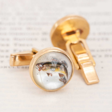 Vintage Essex Crystal Fish Cuff Links