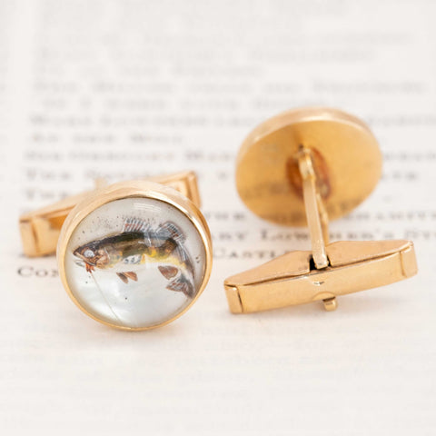 Vintage Essex Crystal Fish Cuff Links