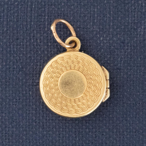 Vintage Etched Circle Locket Charm