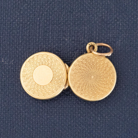 Vintage Etched Circle Locket Charm