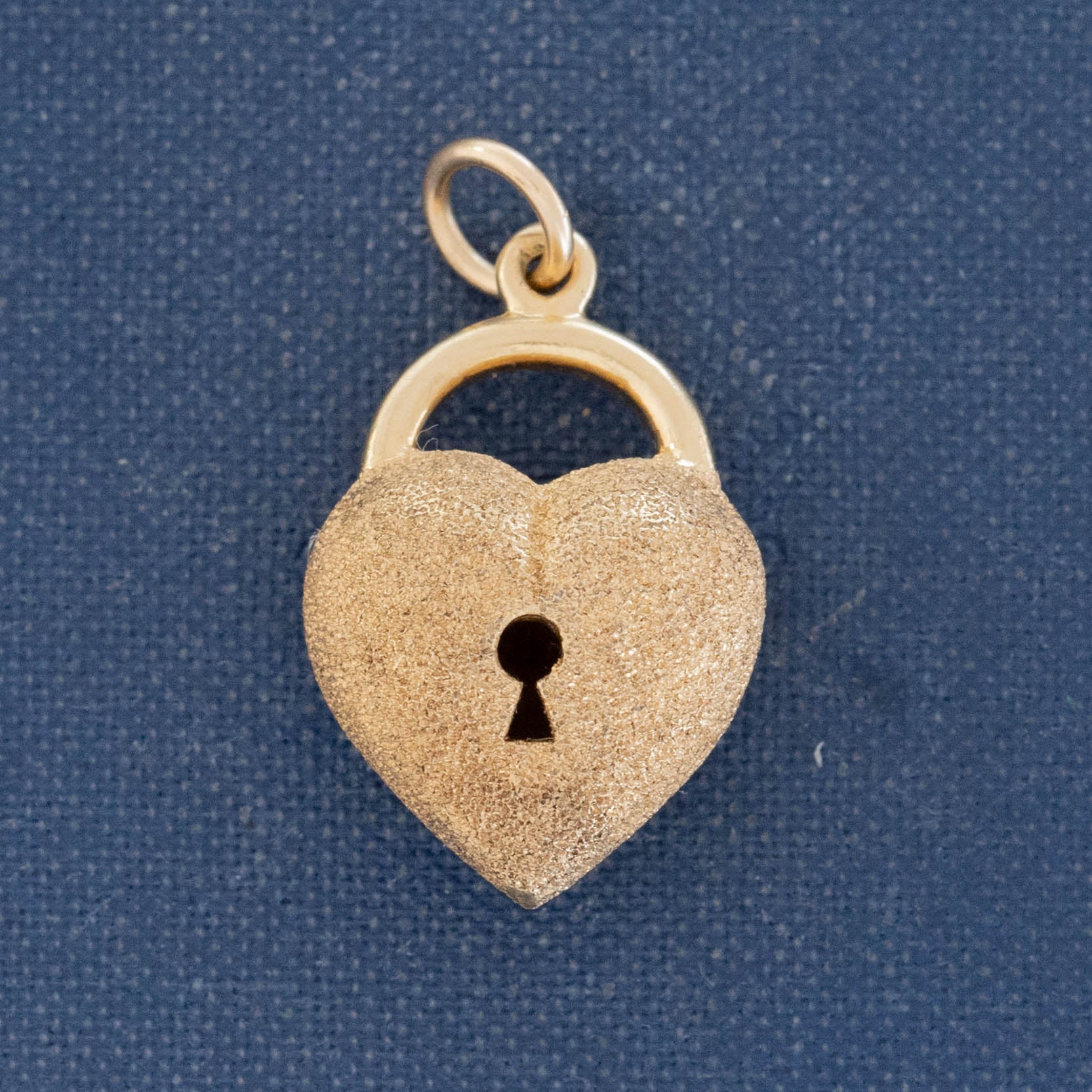 Vintage Etched Heart Padlock Charm