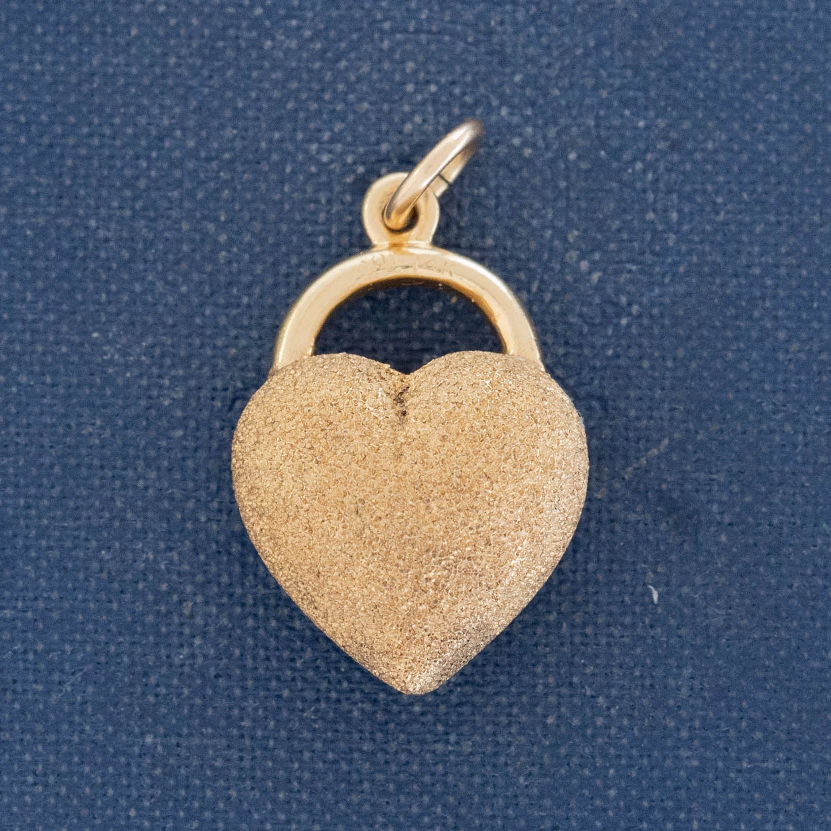 Vintage Etched Heart Padlock Charm
