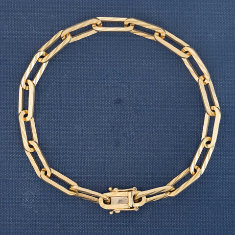 Vintage Etched Paper Clip Chain Bracelet, by Gubelin