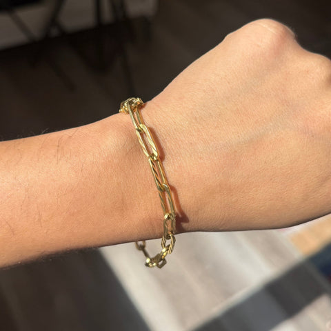 Vintage Etched Paper Clip Chain Bracelet, by Gubelin