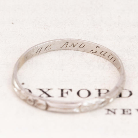 Vintage Etched Slim Pinky Band Circa 1946