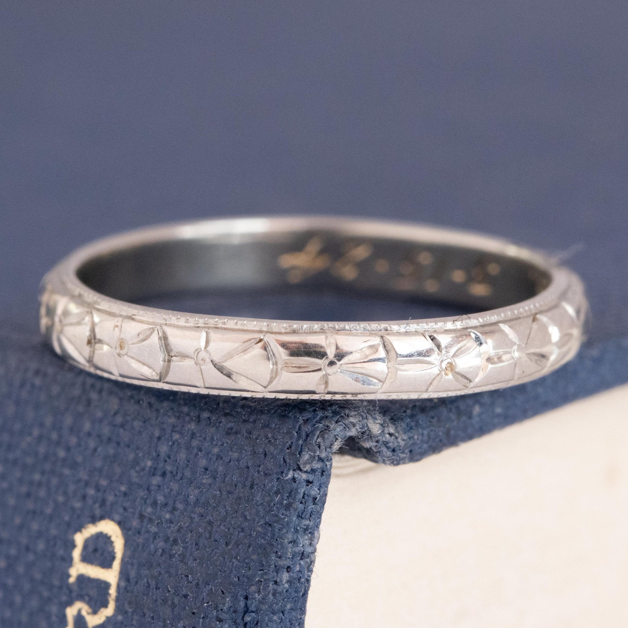 Vintage Etched Wedding Band Circa 1924