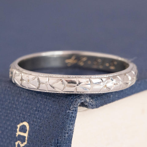 Vintage Etched Wedding Band c. 1924
