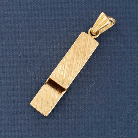 Vintage Etched Whistle Pendant