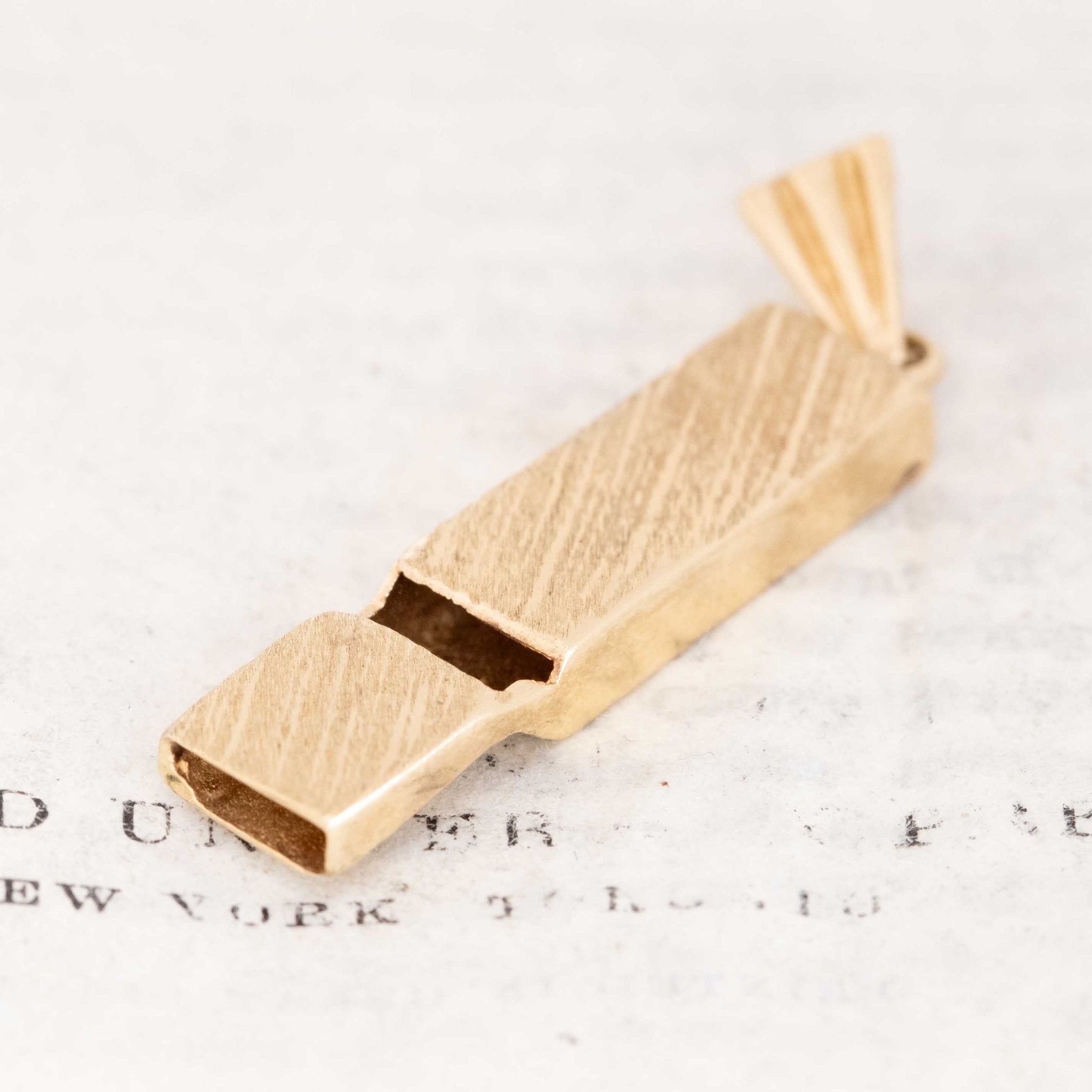 Vintage Etched Whistle Pendant