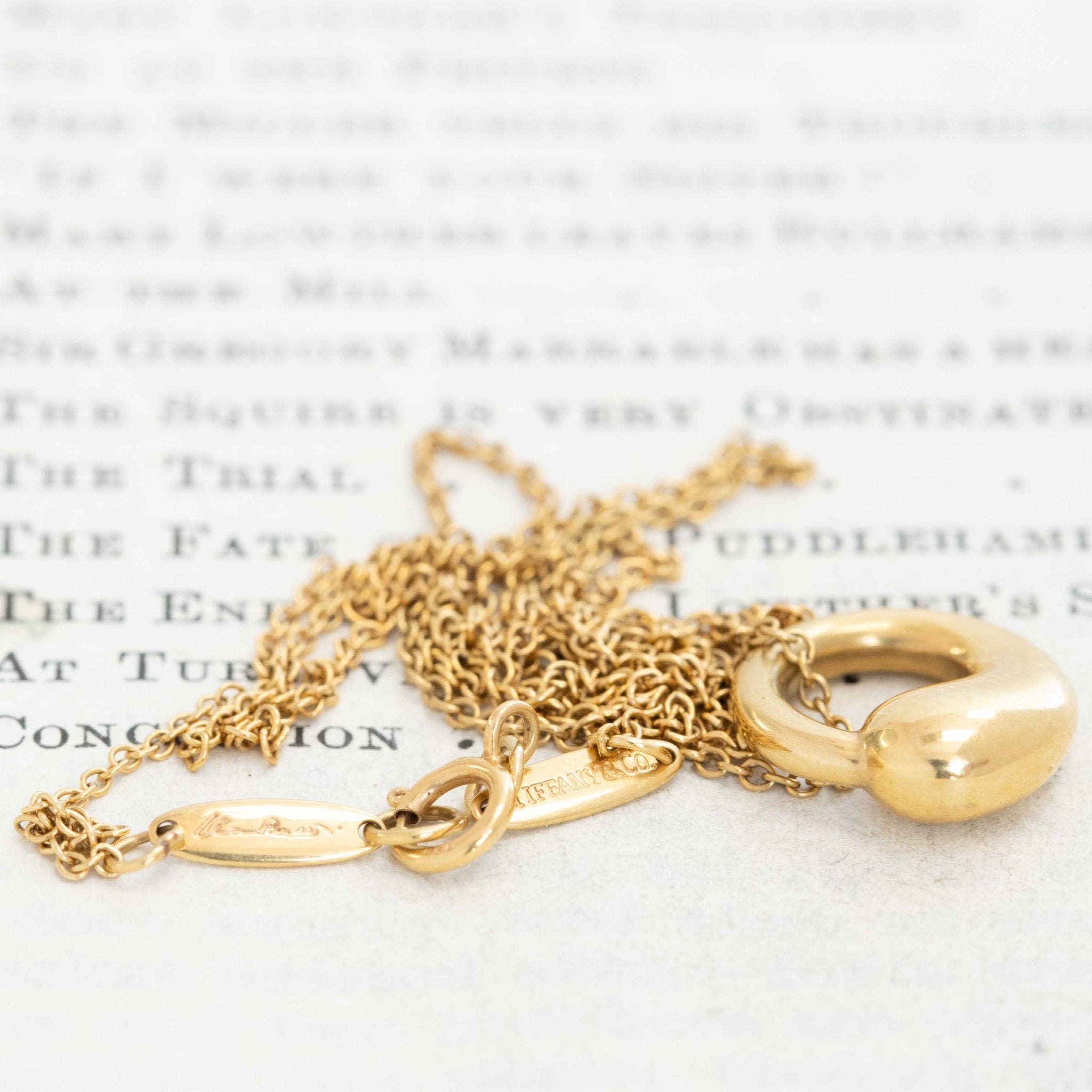 Tiffany Eternal Circle pendant close up minimalist fine jewelry design