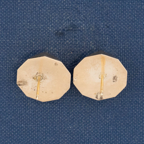 Vintage Faceted Gold Sphere Stud Earrings