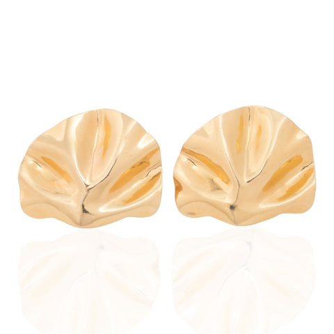 Vintage fan motif earrings in 14kt yellow gold