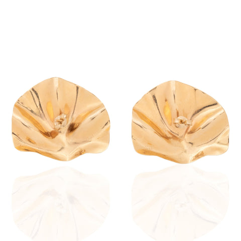 Vintage fan motif earrings in 14kt yellow gold – alternate view 4