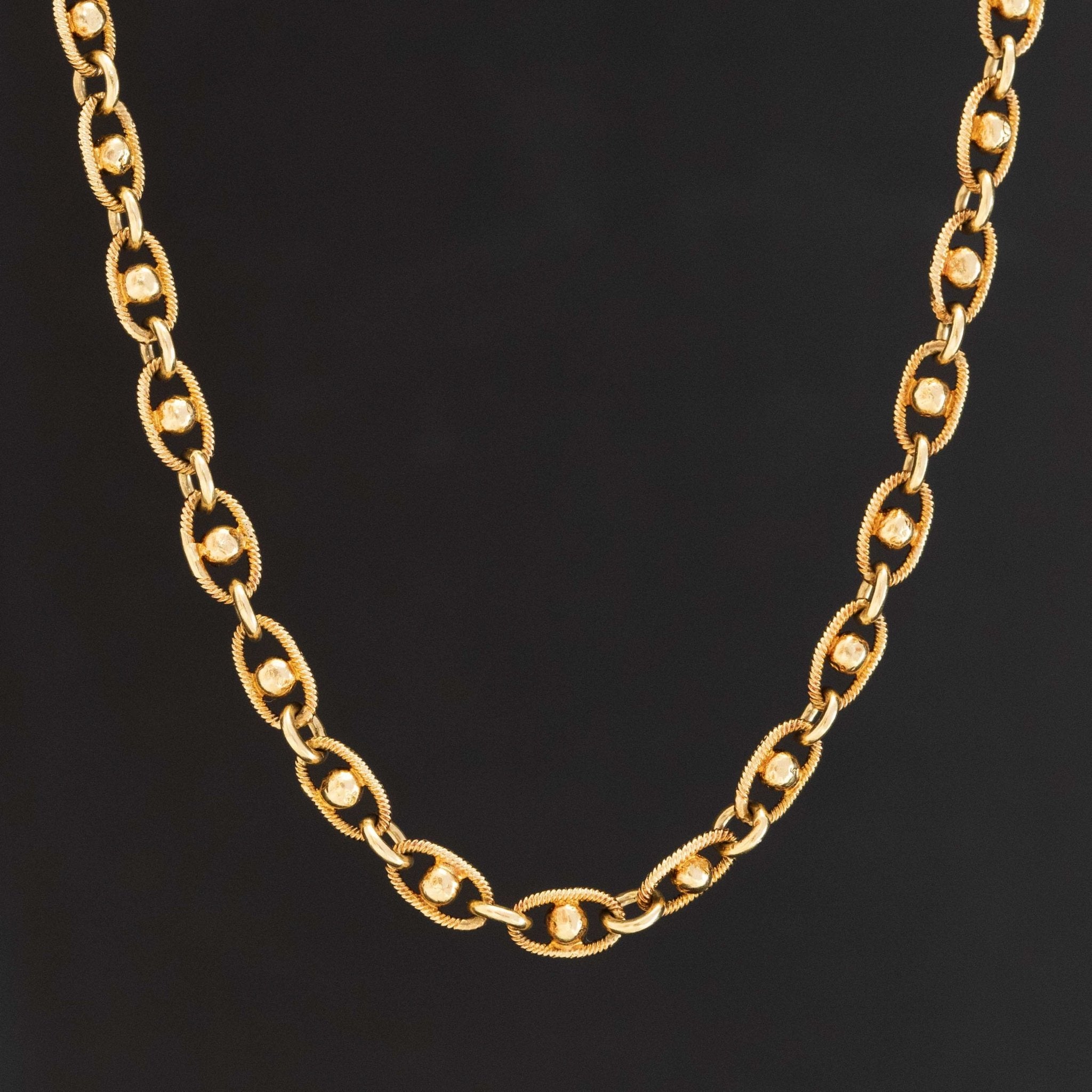 Vintage Fancy Link Chain Necklace, 24"
