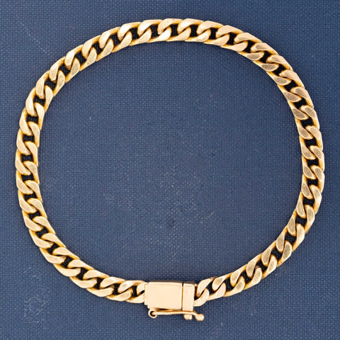 Vintage Flat Curb Link Chain Bracelet