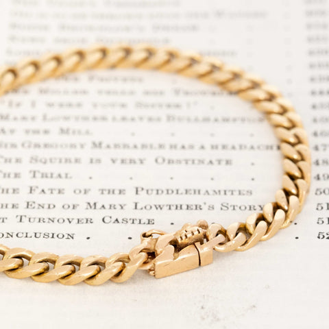 Vintage Flat Curb Link Chain Bracelet