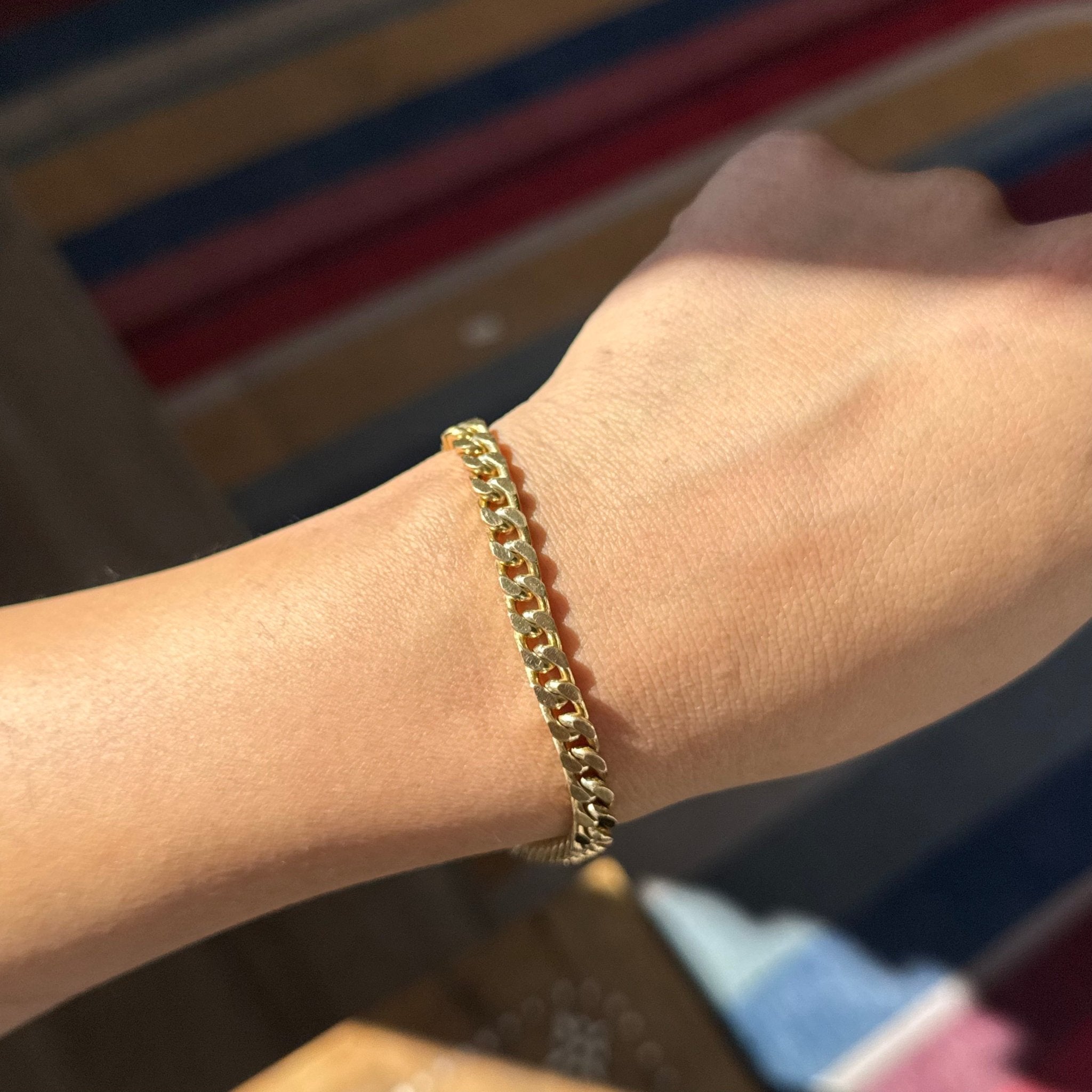 Vintage Flat Curb Link Chain Bracelet