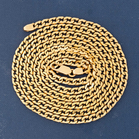 Vintage Flat Curb Link Chain, Italian