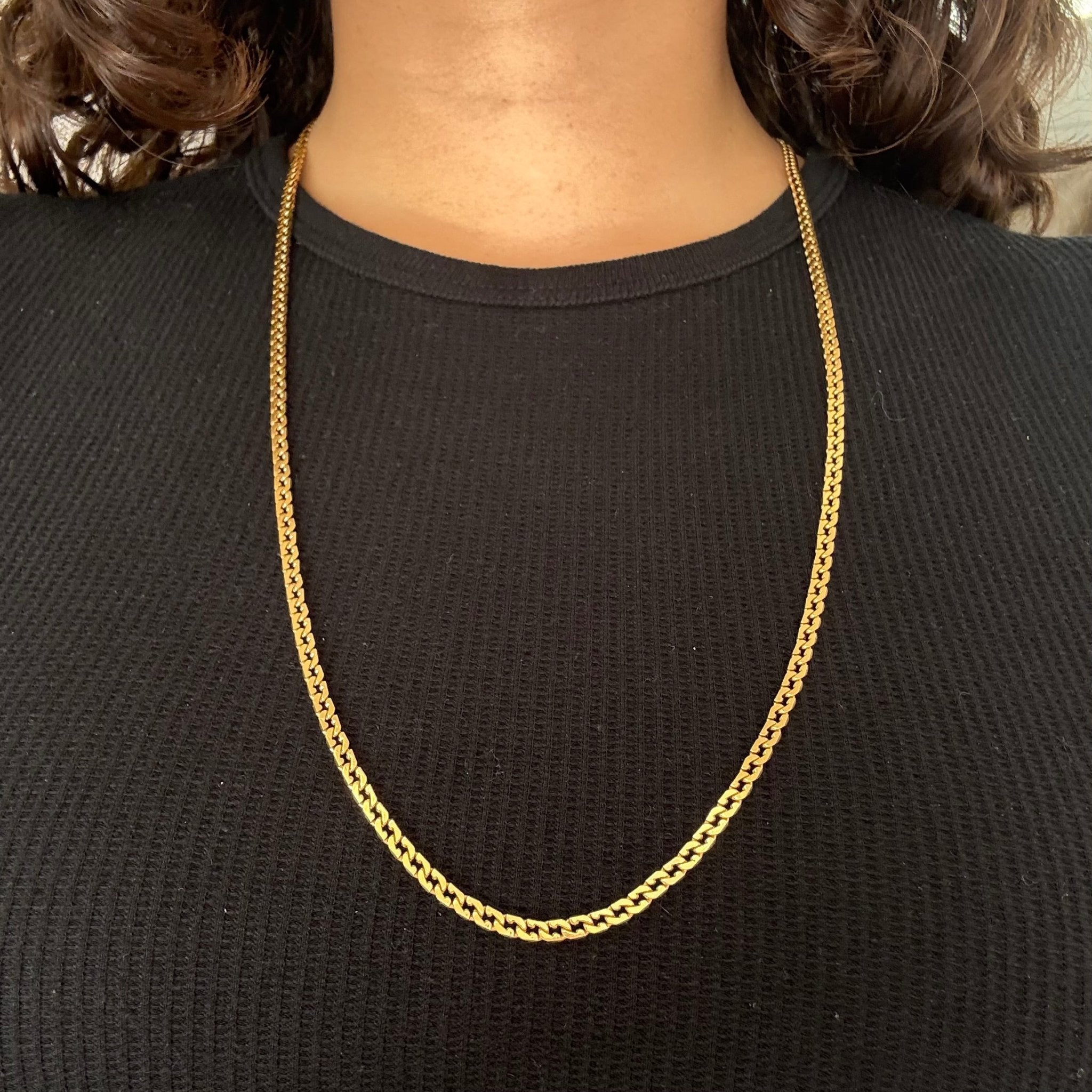 Vintage Flat Curb Link Chain, Italian