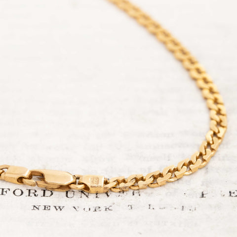Vintage Flat Curb Link Chain, Italian