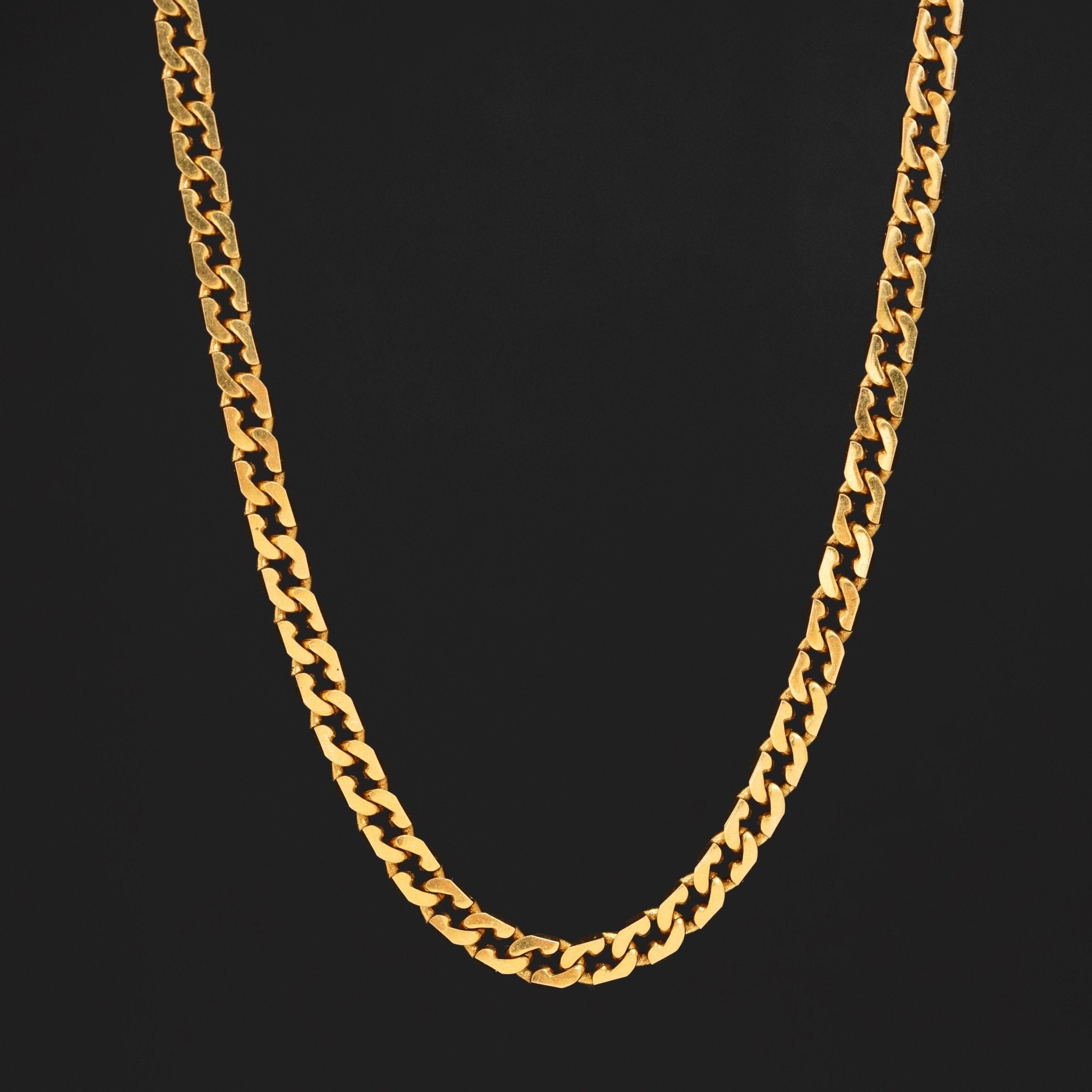 Vintage Flat Curb Link Chain, Italian