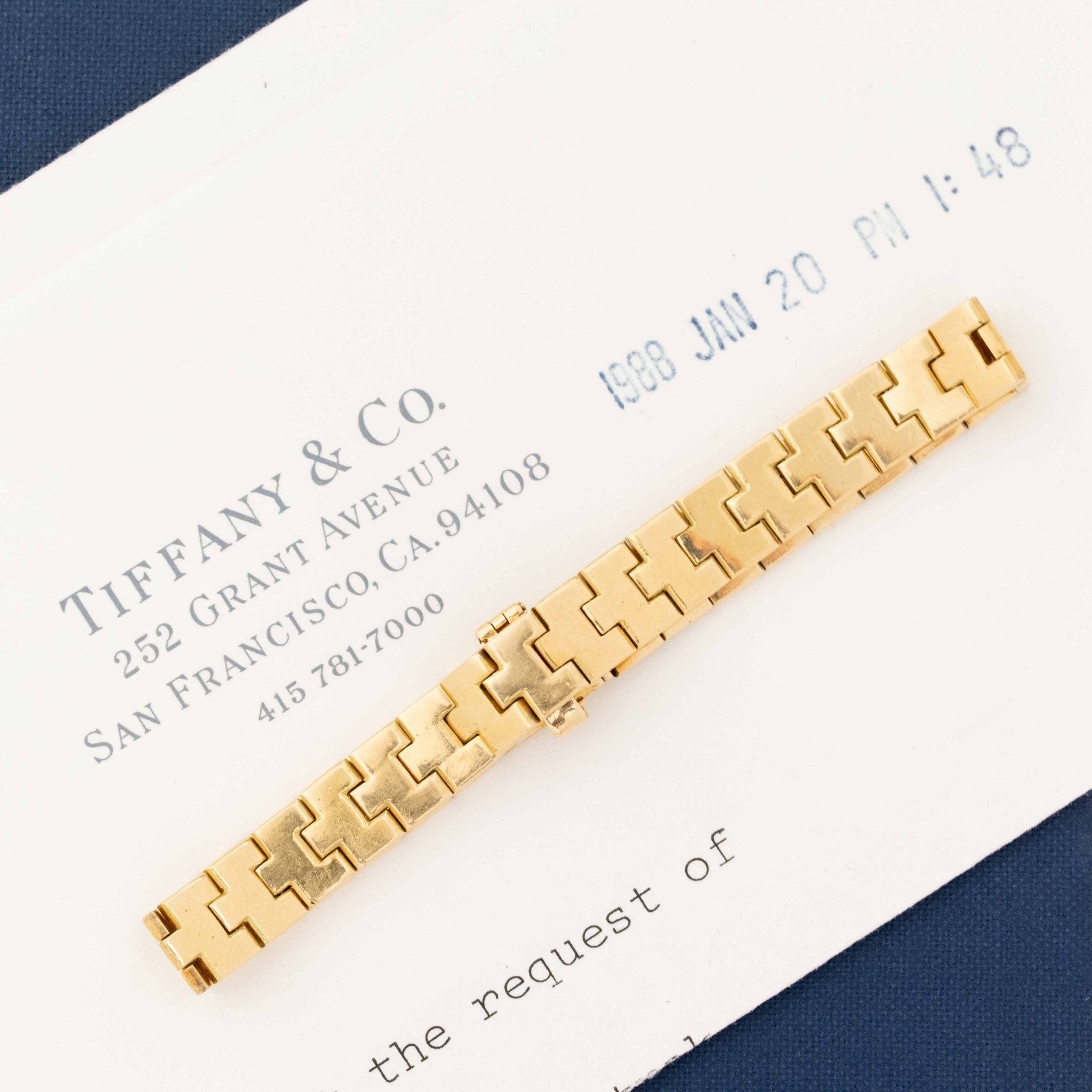 Vintage Flat Link Gold Bracelet, by Tiffany & Co. France