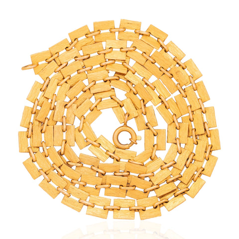 Vintage Flat Square Link Chain Necklace