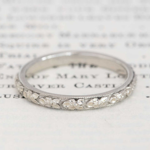 Vintage Floral Etched Band, by Orange Blossom
