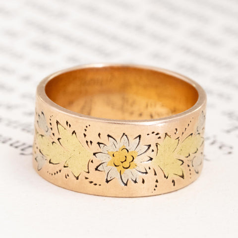 Vintage Flower Etching Band
