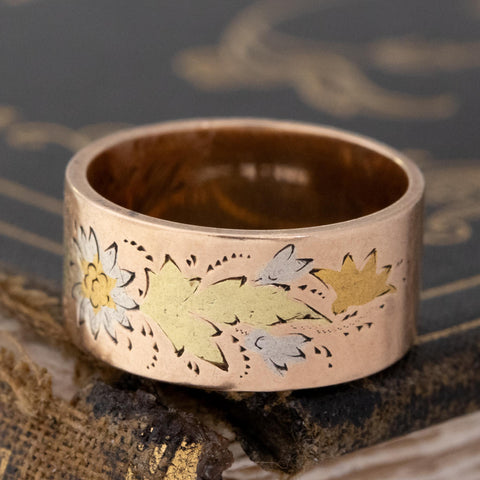 Vintage Flower Etching Band