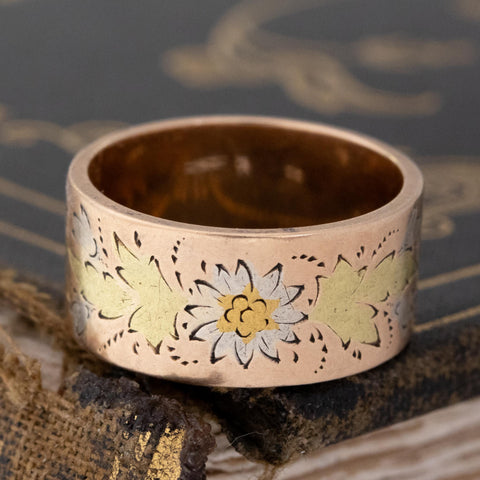 Vintage Flower Etching Band